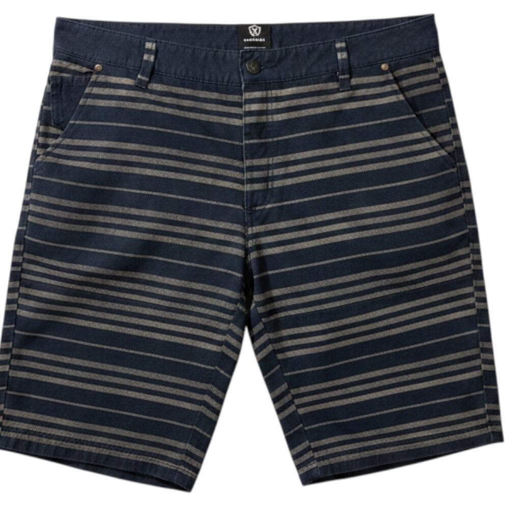 Zanerobe Blue Gray Striped 12" Inseam Cotton Twill Men's 36 Walking Shorts